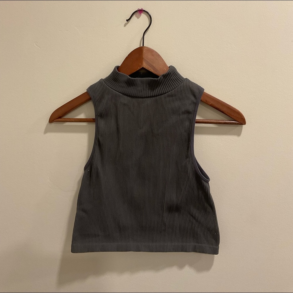 Zara rib high neck crop top.
